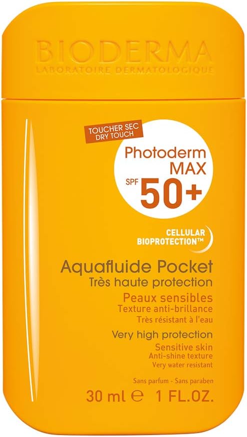 Bioderma Photoderm MAX Aquafluide SPF 50+ Dry Touch Mat Finish Travel Pocket Sunscreen, 30ml