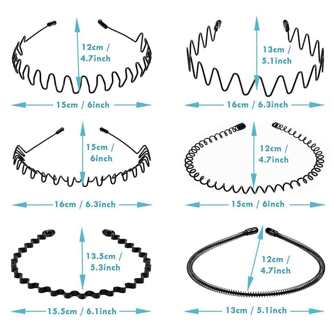 Metal Headbands Wavy Hairband Spring Hair Hoop Sports Fashion Hair Bands