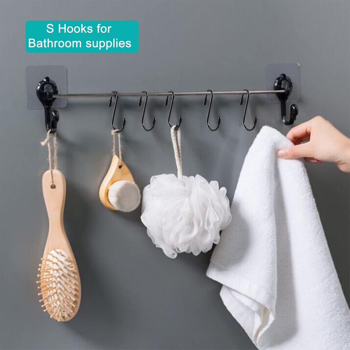10 Pcs Heavy Duty Large S Hooks, Vinyl Coated, Anti-Slip for Closet, Bathroom, Kitchen & Garden