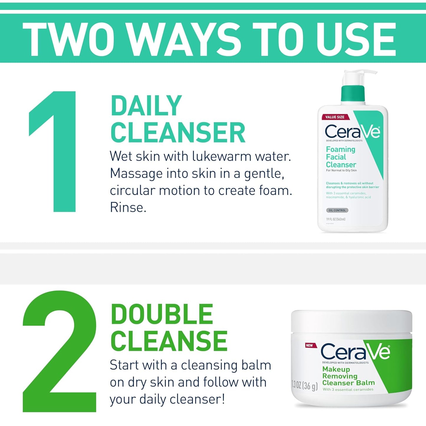 CeraVe Foaming Facial Cleanser, Daily Face Wash for Oily Skin