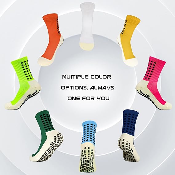 Grip Soccer Socks Anti Slip Non Slip Men's Athletic Socks for Football Basketball Sports