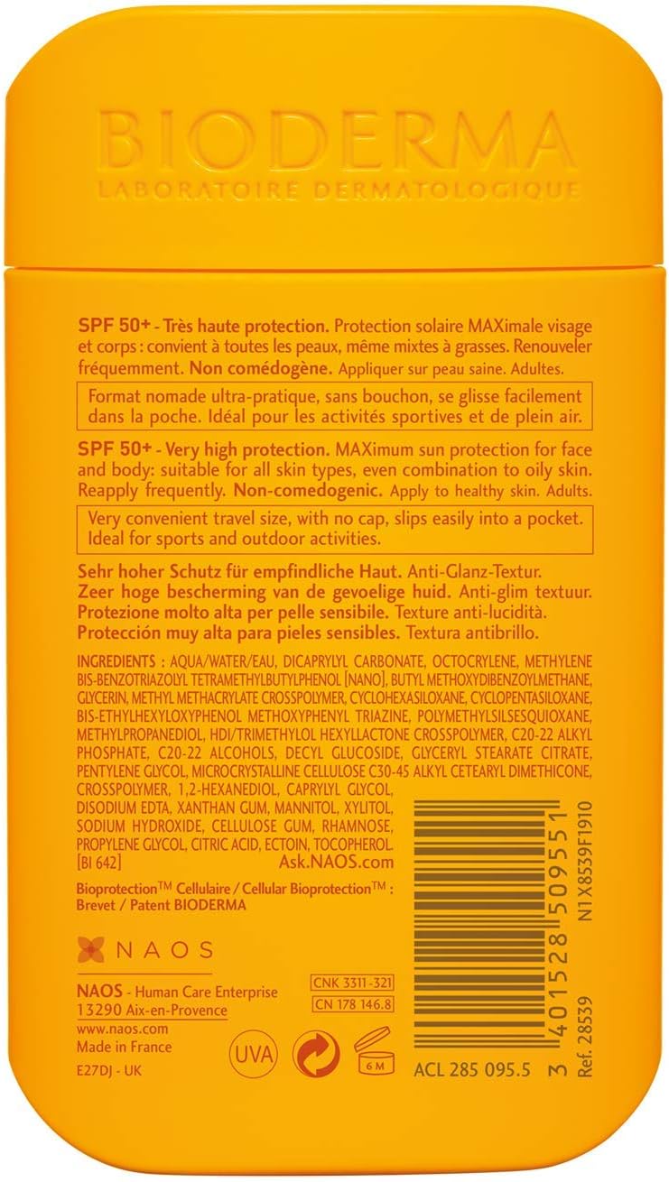Bioderma Photoderm MAX Aquafluide SPF 50+ Dry Touch Mat Finish Travel Pocket Sunscreen, 30ml