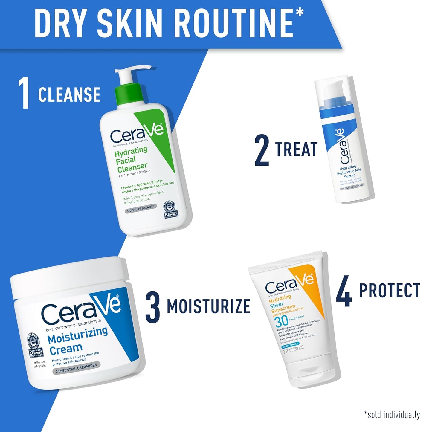 CeraVe Moisturizing Cream, Body and Face Moisturizer for Dry Skin