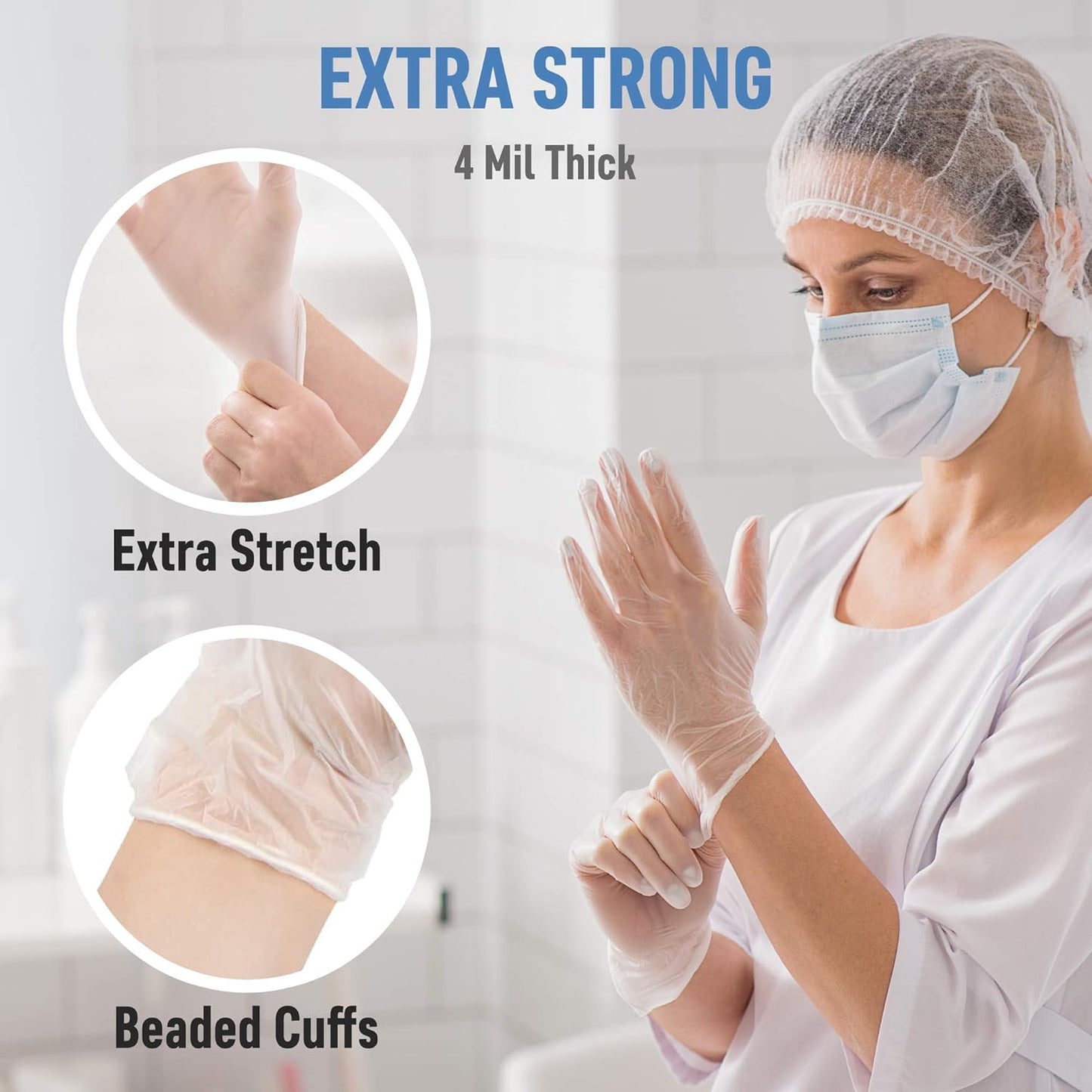 Clear Vinyl Medical Exam Gloves