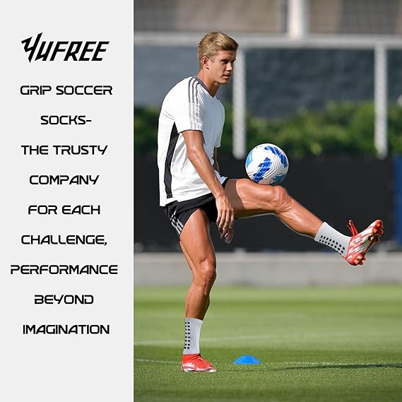 Grip Soccer Socks Anti Slip Non Slip Men's Athletic Socks for Football Basketball Sports