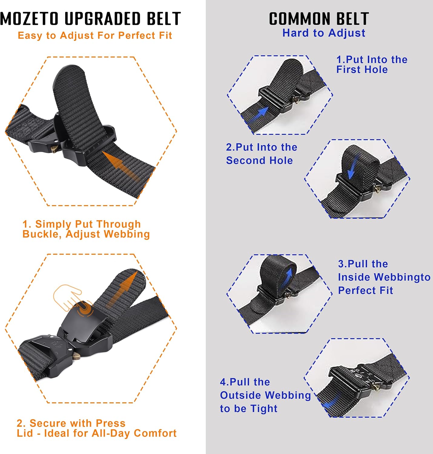 Tactical Belts for Men Military Style Work Hiking Riggers Web Gun Belt